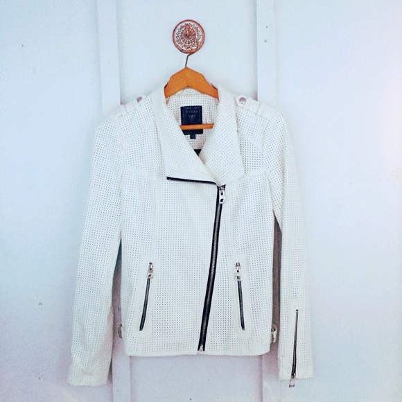 Guess Jackets & Blazers - Guess Genuine Leather White Jacket
